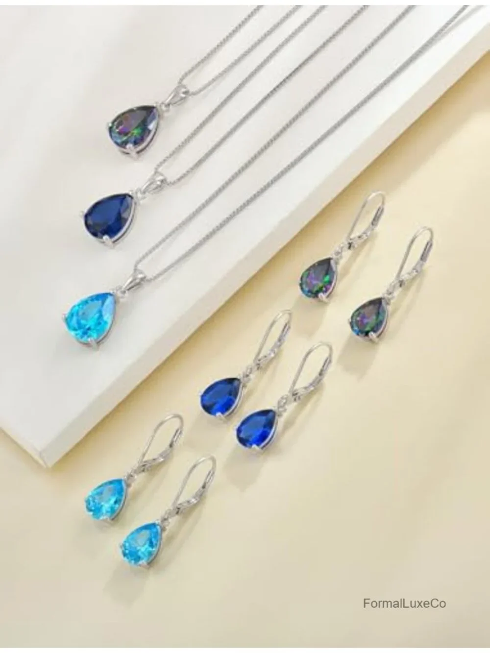 925 Sterling Silver Teardrop Dangle Earrings Leverback Solitaire